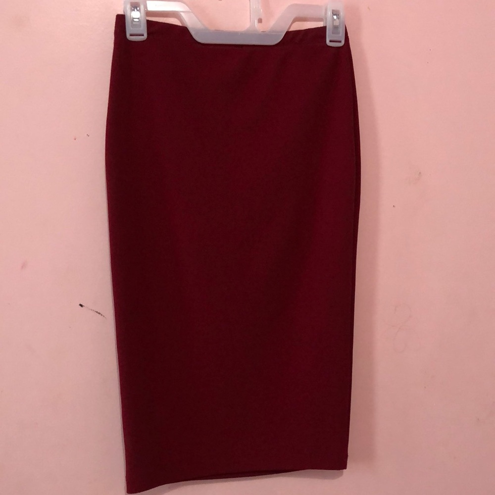Red pencil skirt